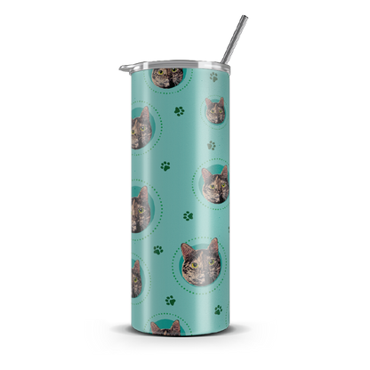 20oz. Slim Tumbler: Green Paws