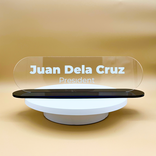 Desk Name Plate: Basic Capsule Shaped
