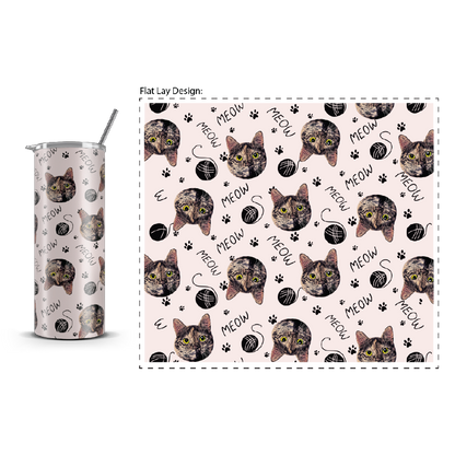 20oz. Slim Tumbler: Meow Toy