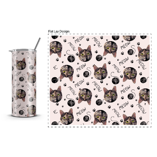 20oz. Slim Tumbler: Meow Toy