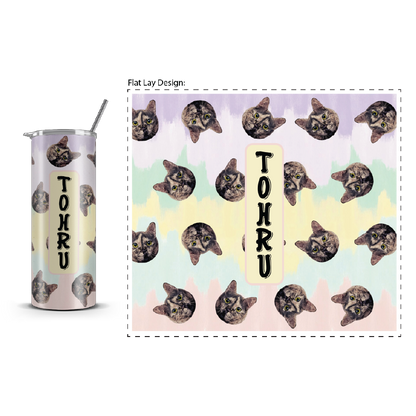 20oz. Slim Tumbler: Customizable Cat Tumbler