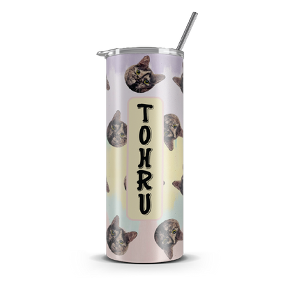 20oz. Slim Tumbler: Customizable Cat Tumbler