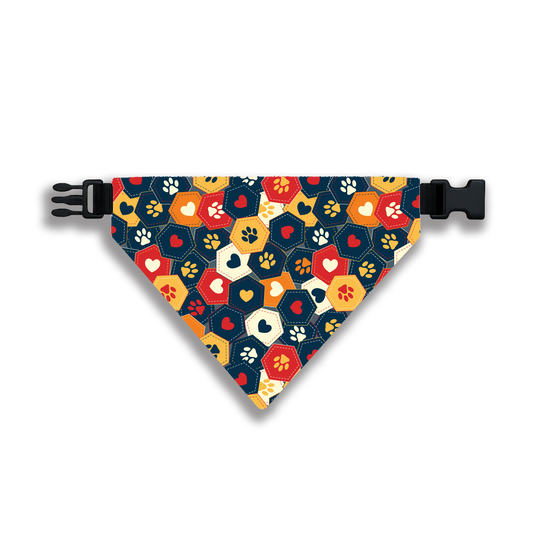 Pet Bandana: Paw Hexagon