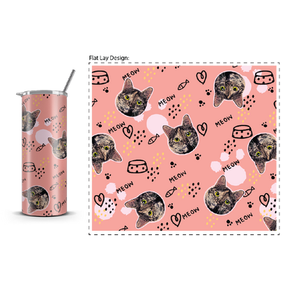 20oz. Slim Tumbler: Pink Paws