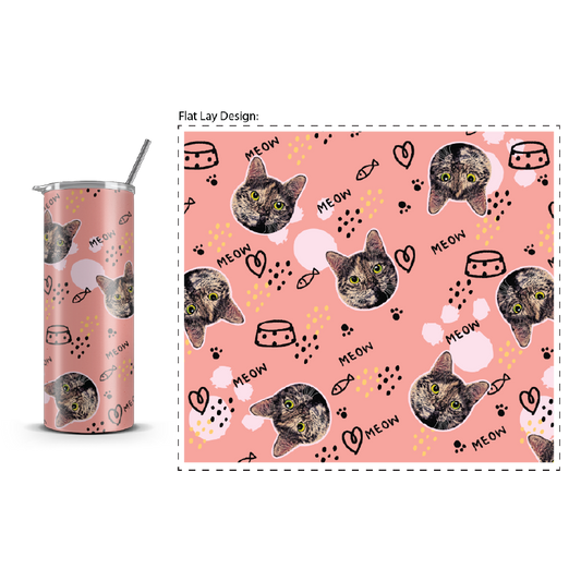 20oz. Slim Tumbler: Pink Paws