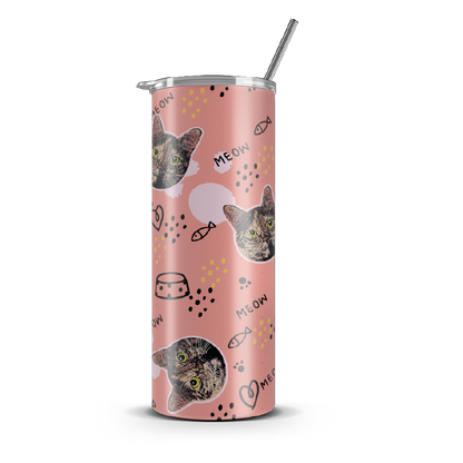 20oz. Slim Tumbler: Pink Paws