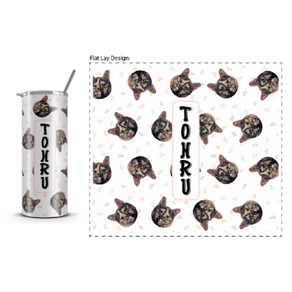 20oz. Slim Tumbler: Customizable Cat Tumbler