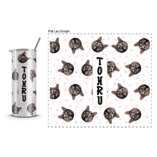 20oz. Slim Tumbler: Customizable Cat Tumbler