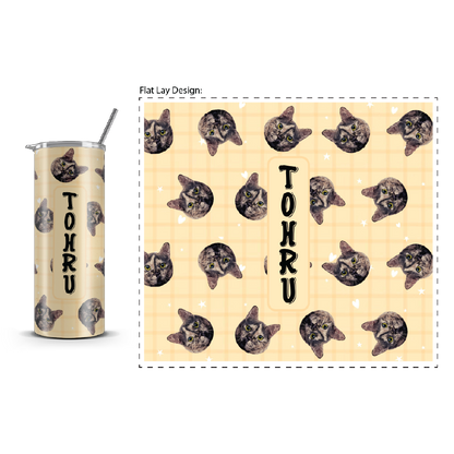 20oz. Slim Tumbler: Customizable Cat Tumbler