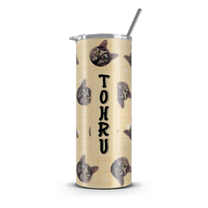 20oz. Slim Tumbler: Customizable Cat Tumbler